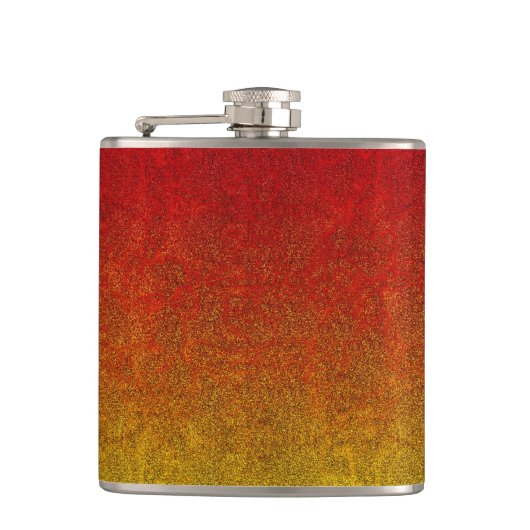 Fallflame-Glitzer-Gradient Flachmann (Vorderseite)