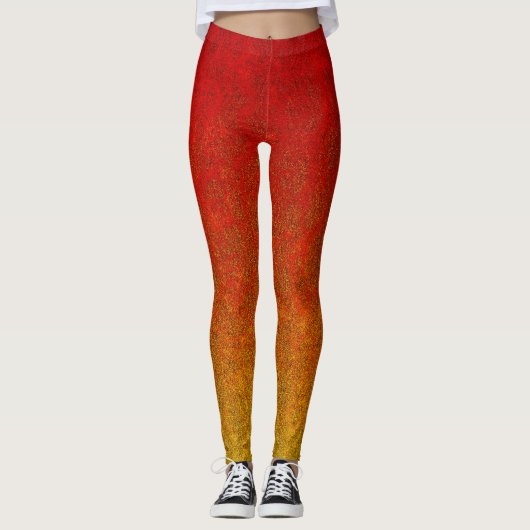 Fallflame-Glitzer-Gradient Leggings (Vorderseite)