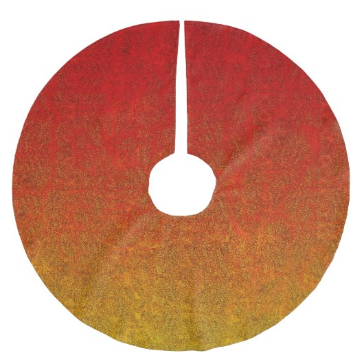 Fallflame-Glitzer-Gradient Polyester Weihnachtsbaumdecke (Vorderseite)