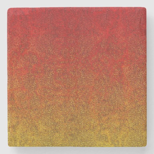 Fallflame-Glitzer-Gradient Steinuntersetzer (Vorderseite)