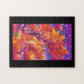 Fallfoliage psychedelische Kürbis gebrochene Kunst Puzzle (Horizontal)