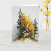 Fallfolien in Wasserfarben Karte (Gelbe Blume)