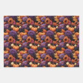 Fallfolien Wasserfarbe Isometrische Vektorgrafik Geschenkpapier Set (Vorderseite 2)