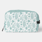 Fallförmige Blätter Muster Aquamarin auf Weiß Waschbeutel (Rückseite)