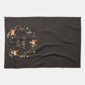 Fallfüchse mit benutzerdefinierbarem Text Geschirrtuch (Horizontal)