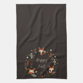 Fallfüchse mit benutzerdefinierbarem Text Geschirrtuch (Vertikal)