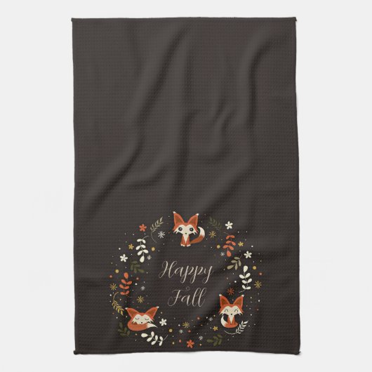 Fallfüchse mit benutzerdefinierbarem Text Geschirrtuch (Vertikal)