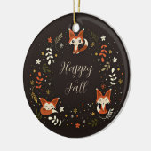 Fallfüchse mit benutzerdefinierbarem Text Keramik Ornament (Links)