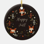 Fallfüchse mit benutzerdefinierbarem Text Keramik Ornament (Hinten)