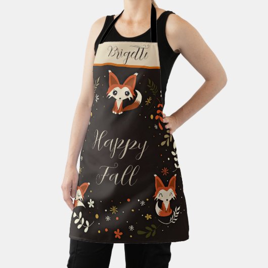 Fallfüchse mit benutzerdefinierbarem Text personal Schürze (InSitu)