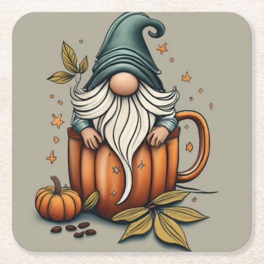 Fallgnom-Untersetzer Rechteckiger Pappuntersetzer (Vorderseite)