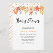 Fallherbst der Babyparty-Einladungs-| mit Blumen Einladung (Vorne/Hinten)