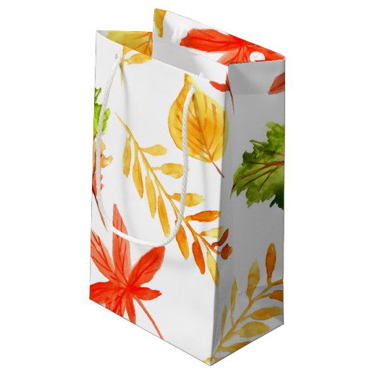 Fallherbst verlässt Partygeschenktasche Kleine Geschenktüte (Rückseite Schrägansicht)