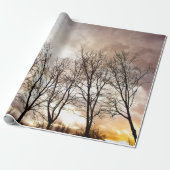 Fallherbstbäume am Sonnenuntergang Geschenkpapier (Ungerollt)