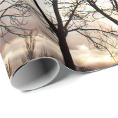 Fallherbstbäume am Sonnenuntergang Geschenkpapier (Rolleneckpunkt)