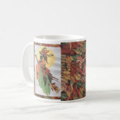 Fallhexecollage mit Blätter Kaffeetasse (Vorderseite Links)