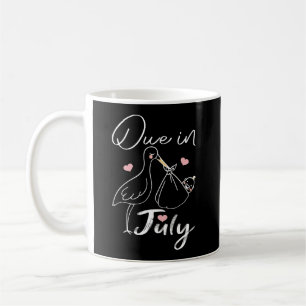 Fällig im Juli Lustiger Schwan, der ein süßes neue Kaffeetasse