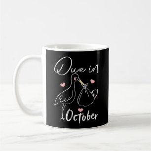 Fällig im Oktober Lustiger Schwan, der ein süßes n Kaffeetasse