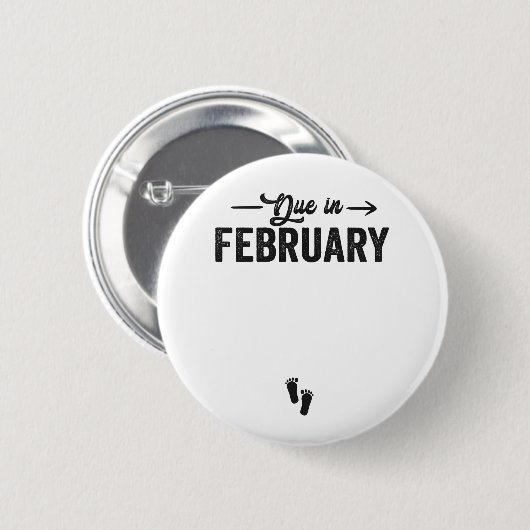 Fälliges Baby-Ankündigung Schwangerschaftsgeschenk Button (Vorne & Hinten)