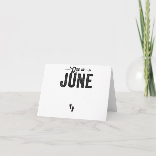 Fälliges Baby Announcement Pregnancy Gift im Juni Dankeskarte (Vorderseite)