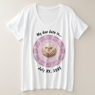 Fälligkeitsdatum Pink Plus Größe T - Shirt