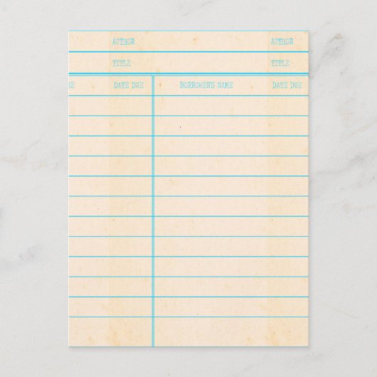 Fälligkeitskarte für das Bibliotheksbuch Postkarte (Vorderseite)