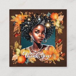 Fallin' for Fall Gorgeous Girl Gratitude Enc. Card Quadratische Visitenkarte