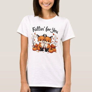 Fallin' für Sie - Adorable Fox Pair mit Pumpkins T-Shirt