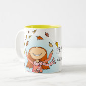 "Fallin herum!" Herbst-/Fall-Tasse Zweifarbige Tasse (Vorderseite Links)