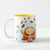 "Fallin herum!" Herbst-/Fall-Tasse Zweifarbige Tasse (Links)