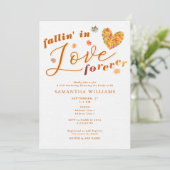 Fallin' in Liebe Forever Elegantes Fall Brautparty Einladung (Stehend Vorderseite)