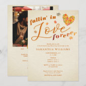 Fallin' in Liebe Forever Rustic Fall Brautparty Einladung (Vorne/Hinten)