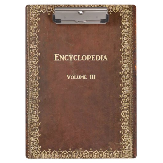 Falling Antique Encyclopedia Book Klemmbrett (Vorderseite)