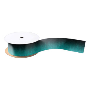 Falling Aqua & Black Glitzer Gradient Satinband