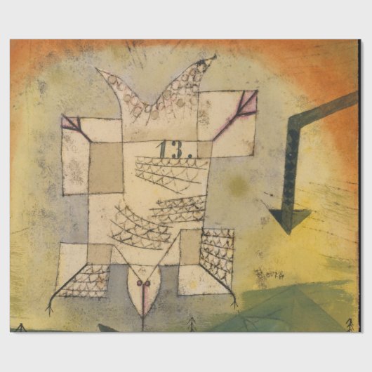 Falling Bird Paul Klee 1919 Geschenkpapier (Flach)