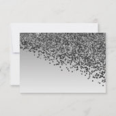 Falling Black Glitzer Sweet 16 Party Save The Date (Rückseite)