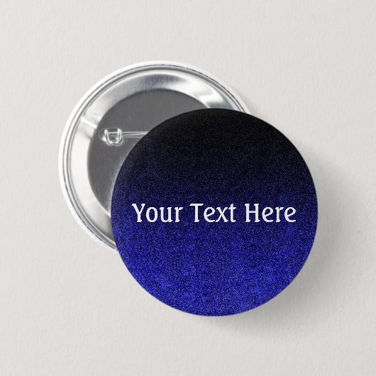 Falling Blue & Black Glitzer Gradient Button (Vorne & Hinten)