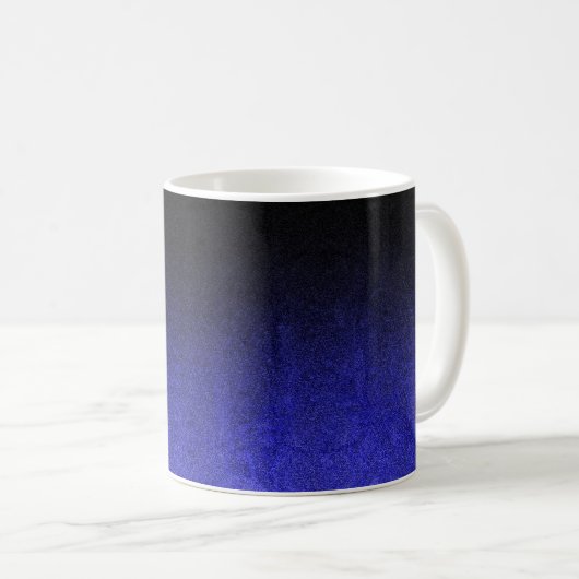 Falling Blue & Black Glitzer Gradient Kaffeetasse (VorderseiteRechts)