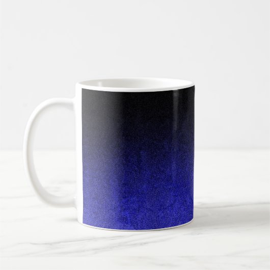 Falling Blue & Black Glitzer Gradient Kaffeetasse (Links)