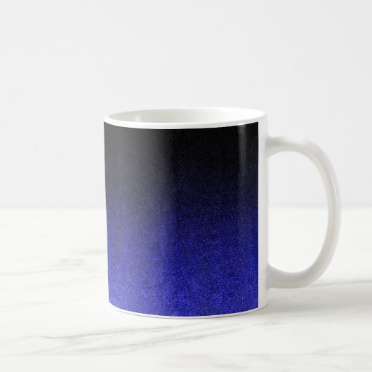 Falling Blue & Black Glitzer Gradient Kaffeetasse (Rechts)