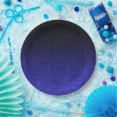 Falling Blue & Black Glitzer Gradient Pappteller (Party)