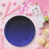 Falling Blue & Black Glitzer Gradient Pappteller (Party)