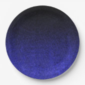 Falling Blue & Black Glitzer Gradient Pappteller (Vorderseite)