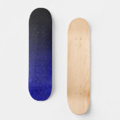Falling Blue & Black Glitzer Gradient Skateboard (Vorderseite)