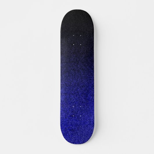Falling Blue & Black Glitzer Gradient Skateboard (Vorne)