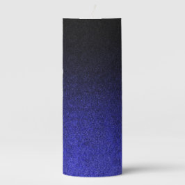 Falling Blue & Black Glitzer Gradient Stumpenkerze