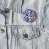 Falling Blue Cascading Floral Chirimen Button (Beispiel)