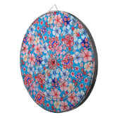 Falling Blue Cascading Floral Chirimen Dartscheibe (Vorderseite rechts)