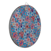 Falling Blue Cascading Floral Chirimen Dartscheibe (Vorderseite Links)