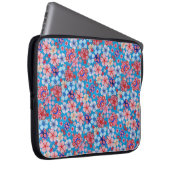 Falling Blue Cascading Floral Chirimen Laptopschutzhülle (Vorne Rechts)